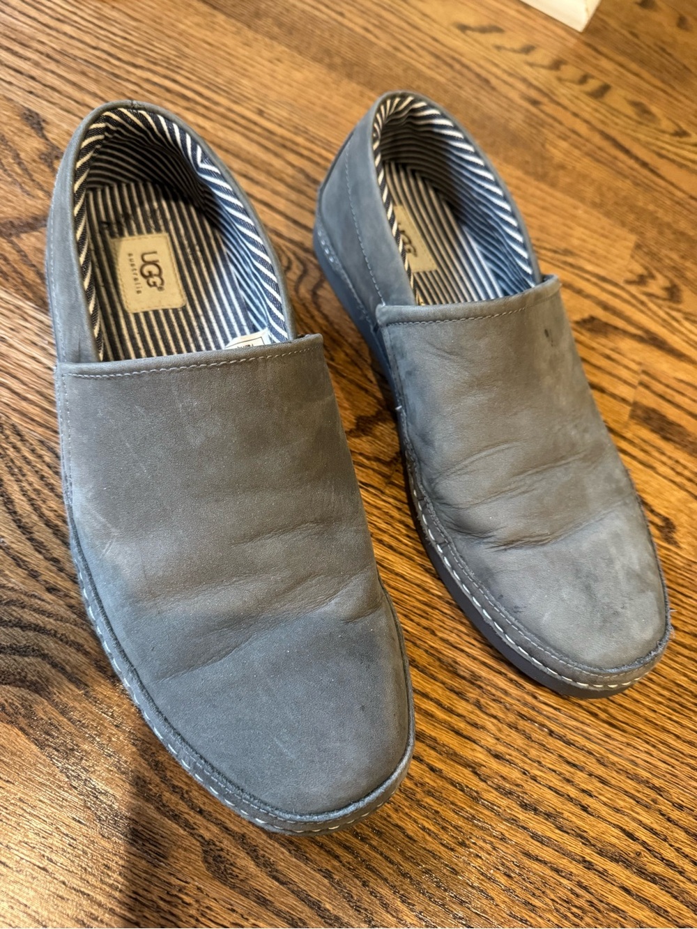 UGG Men's Gray Suede Slip-On Loafers